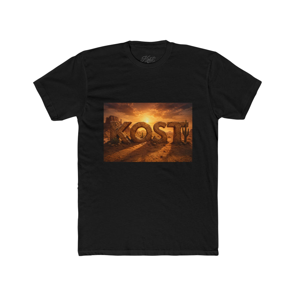 KOST Sunrise Graphic Tee — Vintage Stone Lettering Sunset T-Shirt