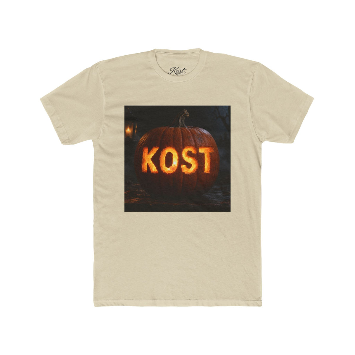 Pumpkin Carved 'KOST' Tee — Halloween Jack-O'-Lantern T-Shirt