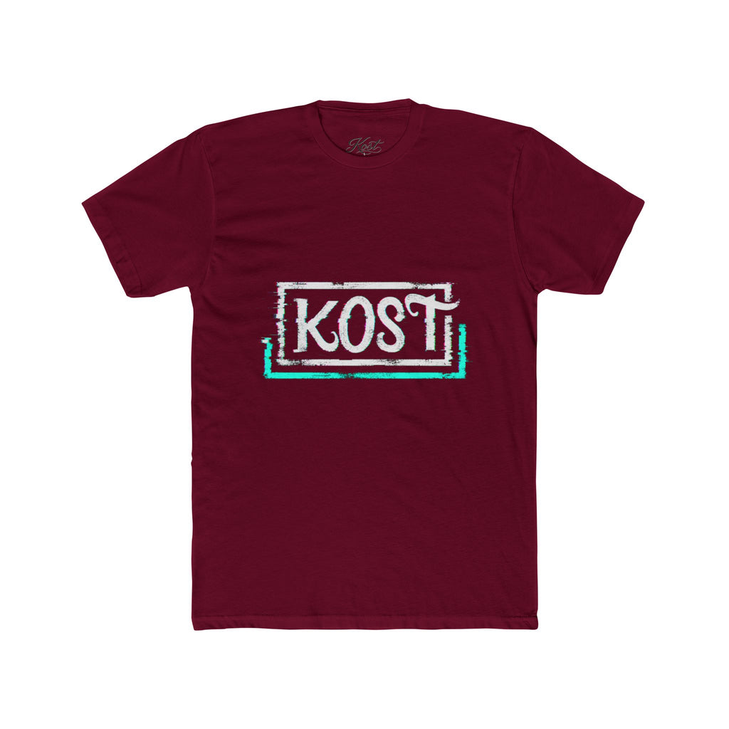 KOSI Retro Outline Logo Tee — White Cotton Crew T-Shirt