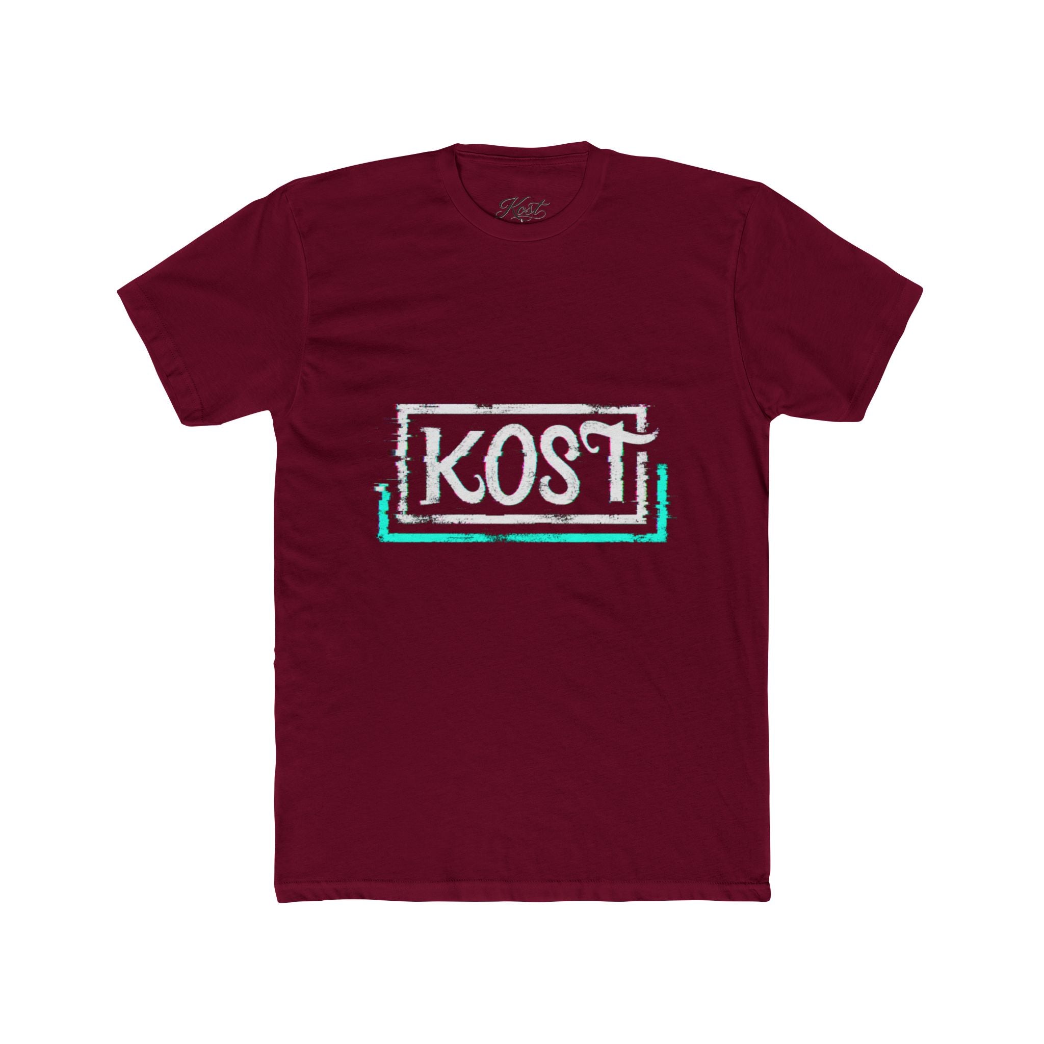 KOSI Retro Outline Logo Tee — White Cotton Crew T-Shirt