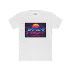 Retro Sunset "ROST" Graphic Tee — 80s Vaporwave Palm Beach T-Shirt