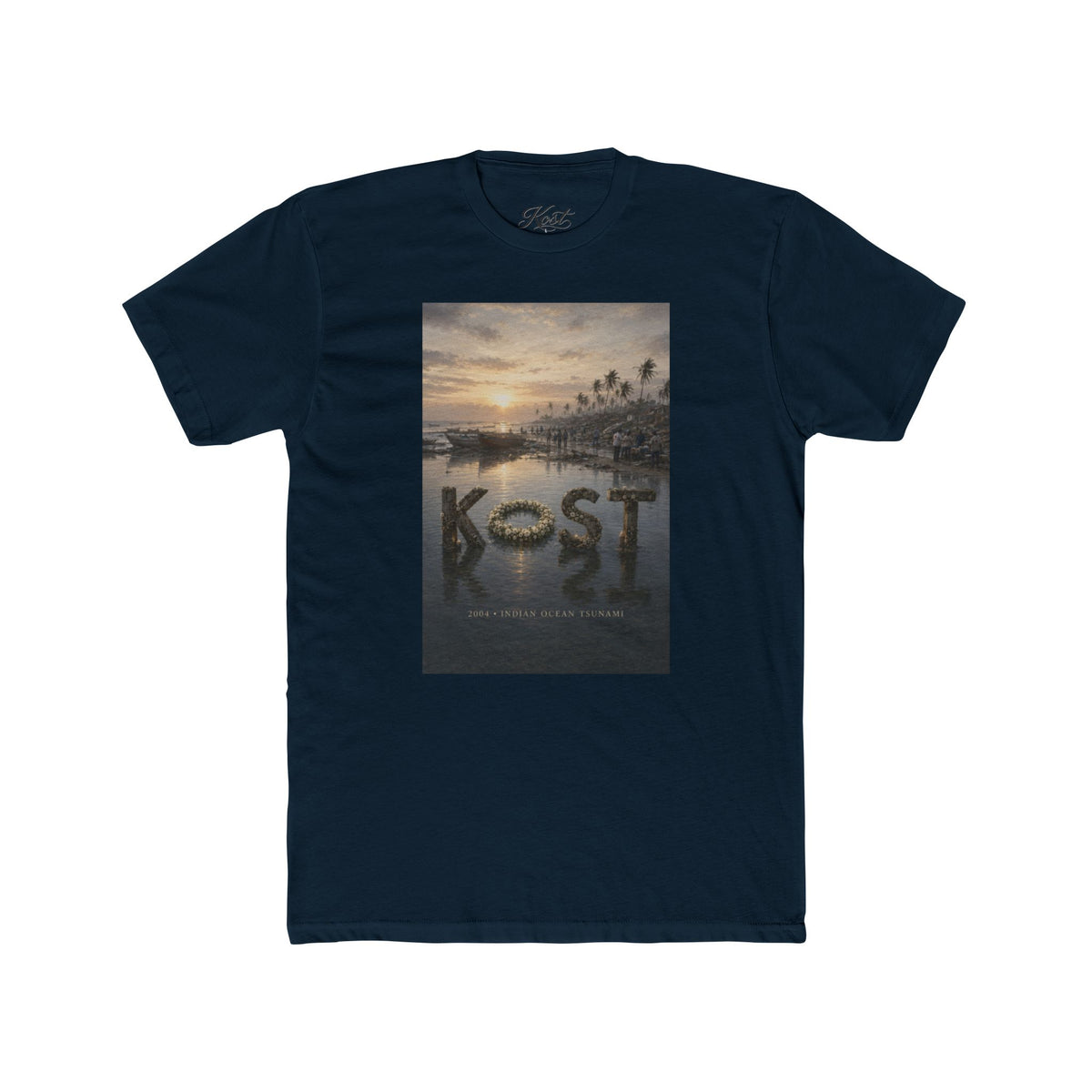 KOST Tropical Sunset Photo Tee — Palm Trees Beach Sunset Graphic T-Shirt