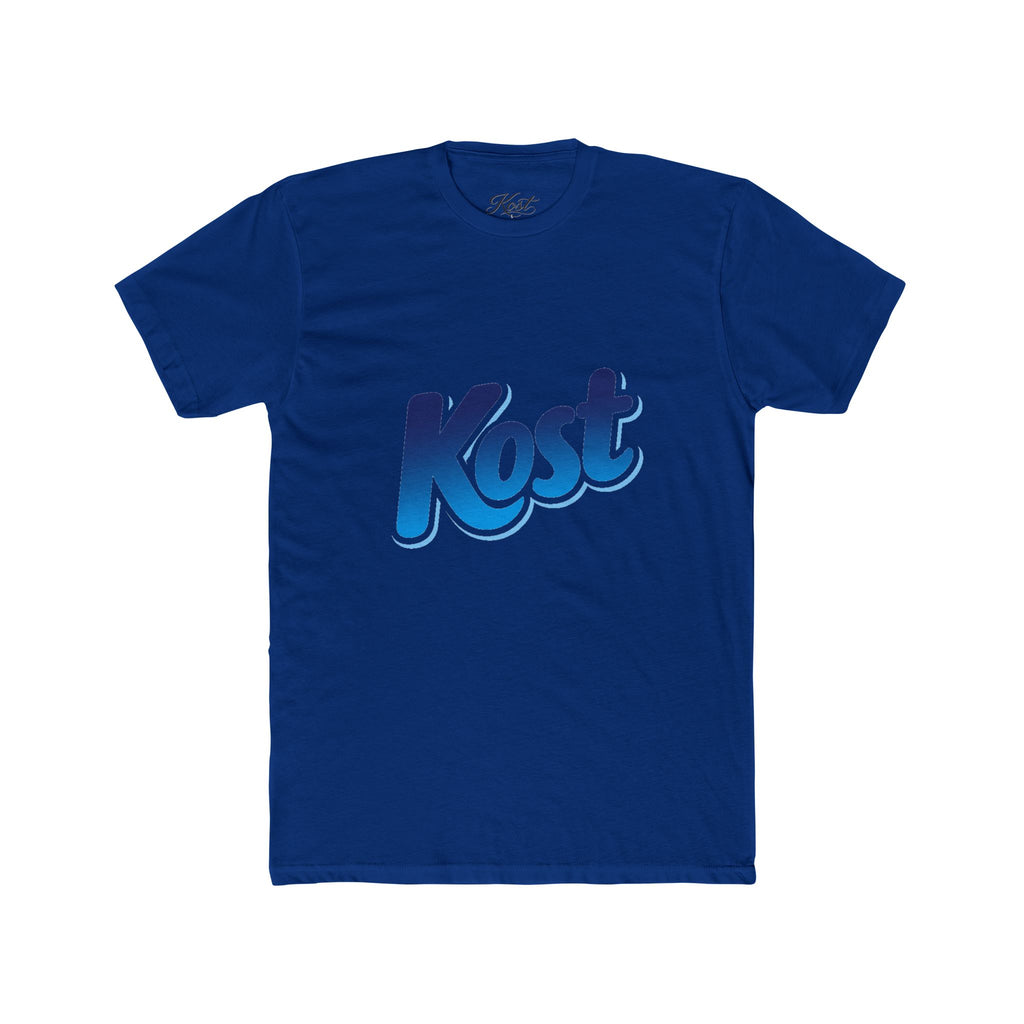 Kost Logo Tee — Retro Blue Script Graphic T-Shirt