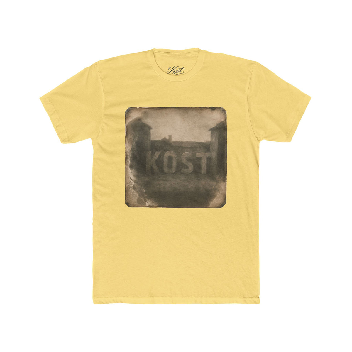 Vintage Photo Tee — 'KOST' Sepia Building Graphic