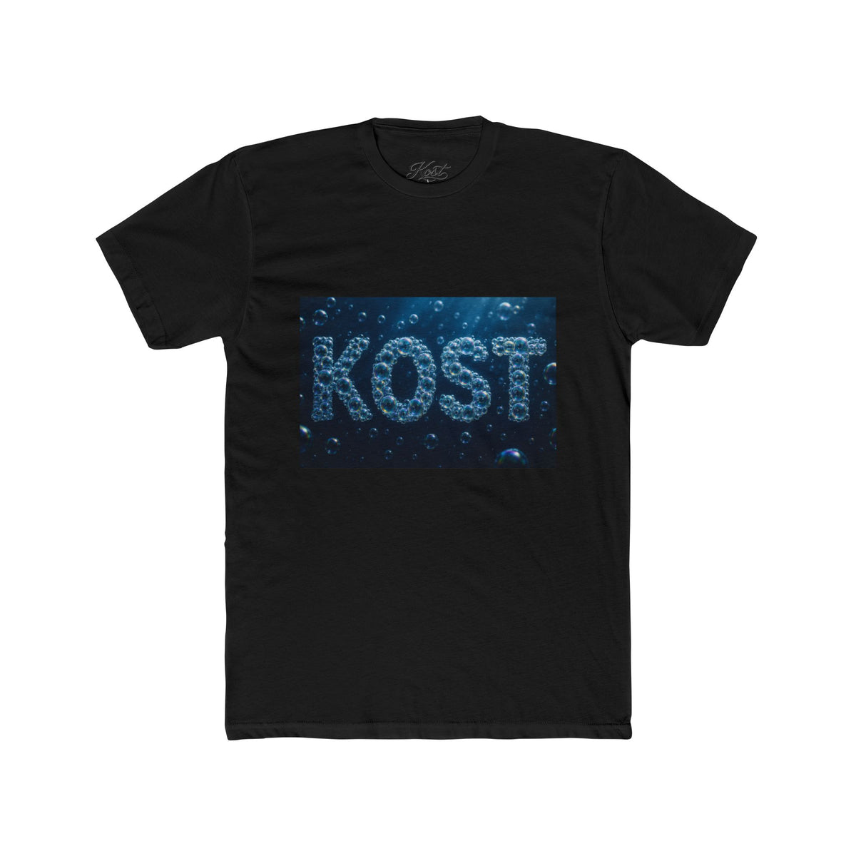 KOST Bubble Text Tee — Nautical Blue Graphic Crewneck Shirt