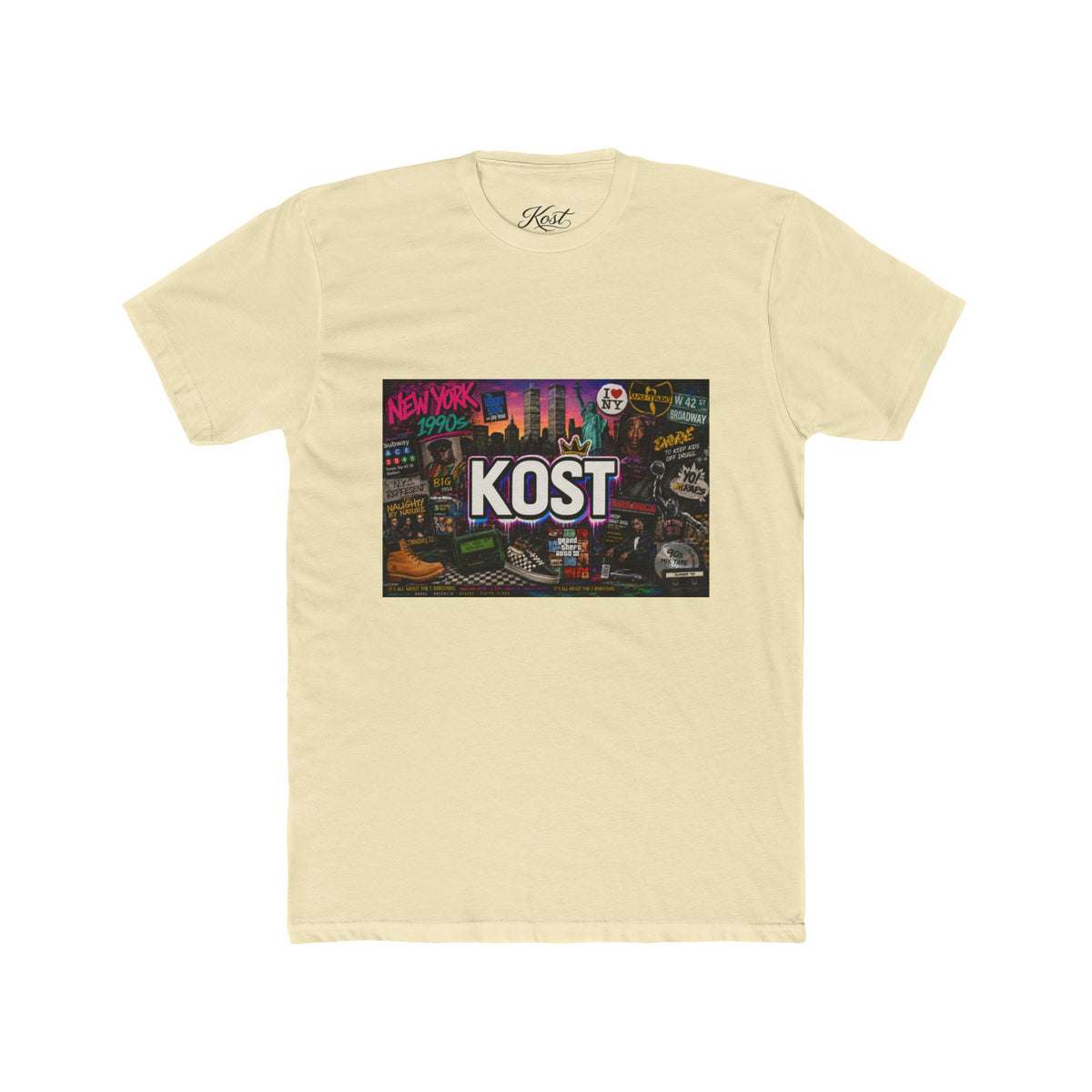 KOST Retro Cityscape Tee — New York Neon Graphic Crew Shirt