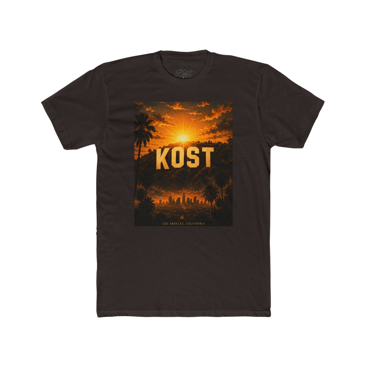 KOST Sunset Graphic Tee — Retro Palm Tree Cityscape T-Shirt