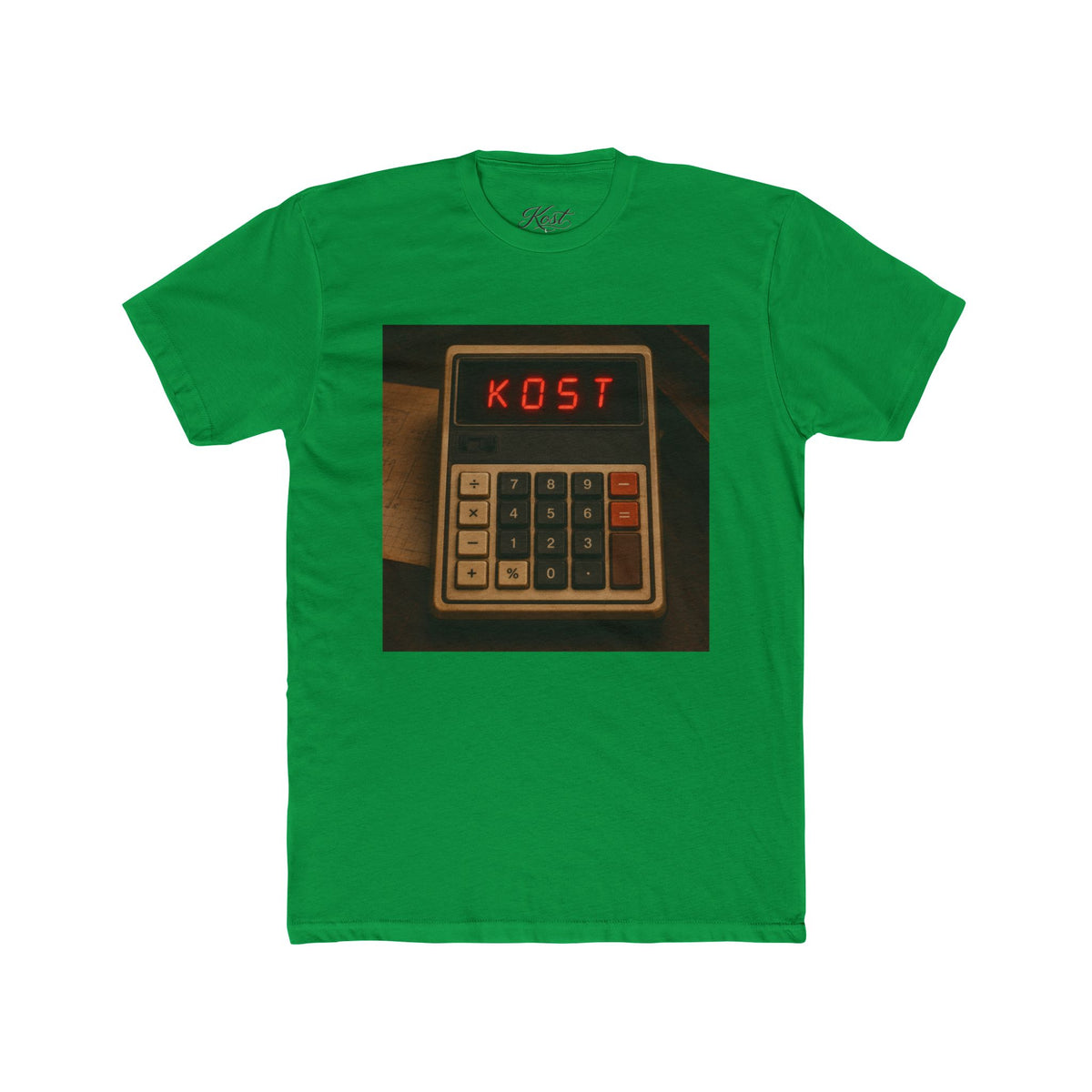 Calculator Retro Tee — “KOST” Vintage Electronics Graphic T-Shirt