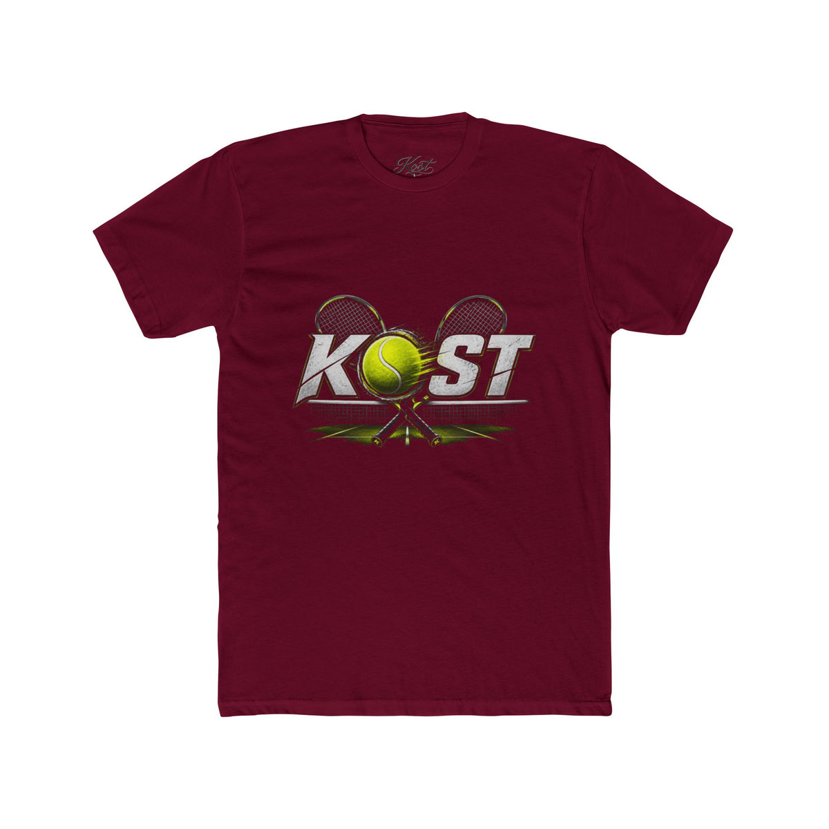 Tennis A-List Crew Tee — Retro Tennis Ball & Racket Graphic