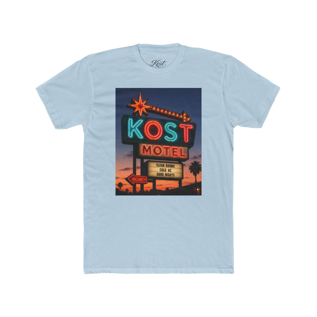 KOST Motel Retro Neon Sign Cotton T-Shirt