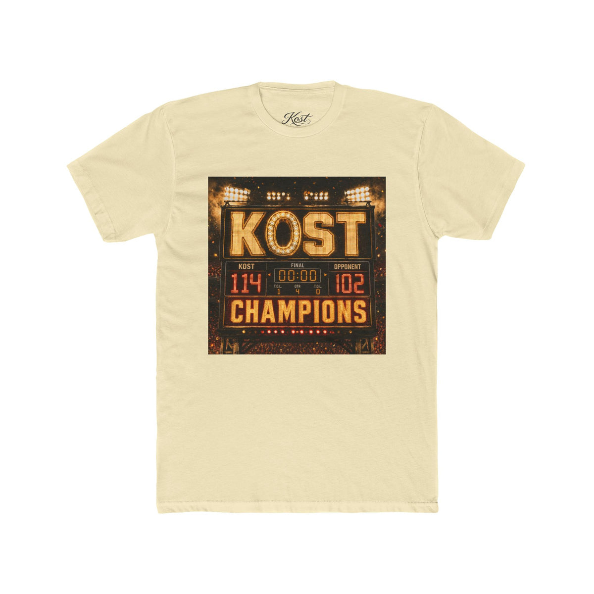 KOST Champions Basketball Scoreboard Tee – '114-102' Victory Shirt