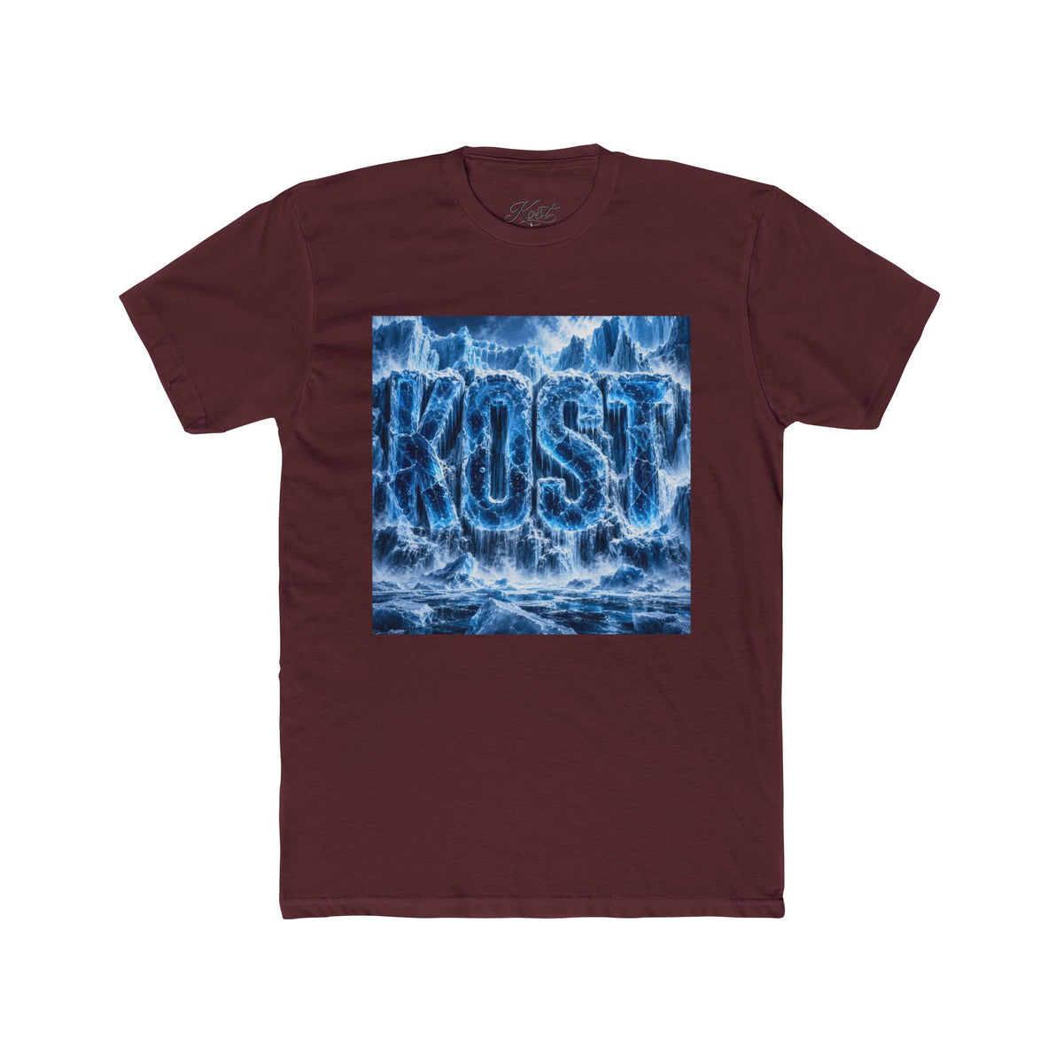 KOST Waterfall Graphic Tee — Blue Wave Texture Crew Shirt