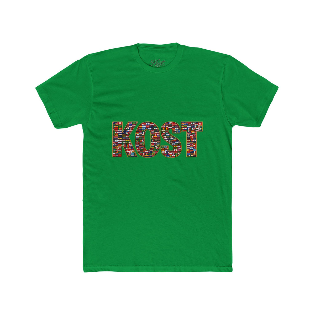KOST Mosaic Lettered Tee — Colorful Graphic Crewneck T‑Shirt