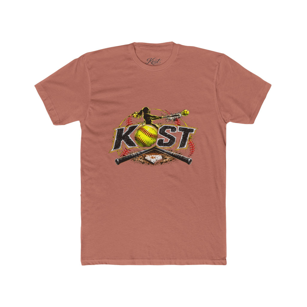 Softball Crossed Bats Tee — KOST Graphic Cotton Crew Shirt