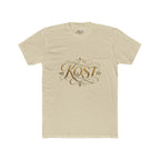KOST Script Logo Tee — Elegant Gold Calligraphy Cotton T‑Shirt