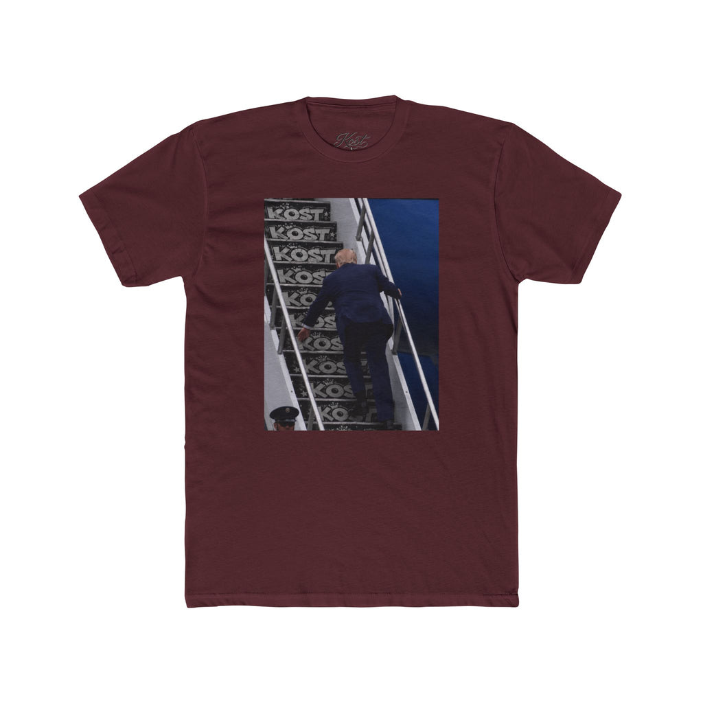 Vintage Skate Stairs Photo Tee — KOST Logo Graphic Crew Shirt