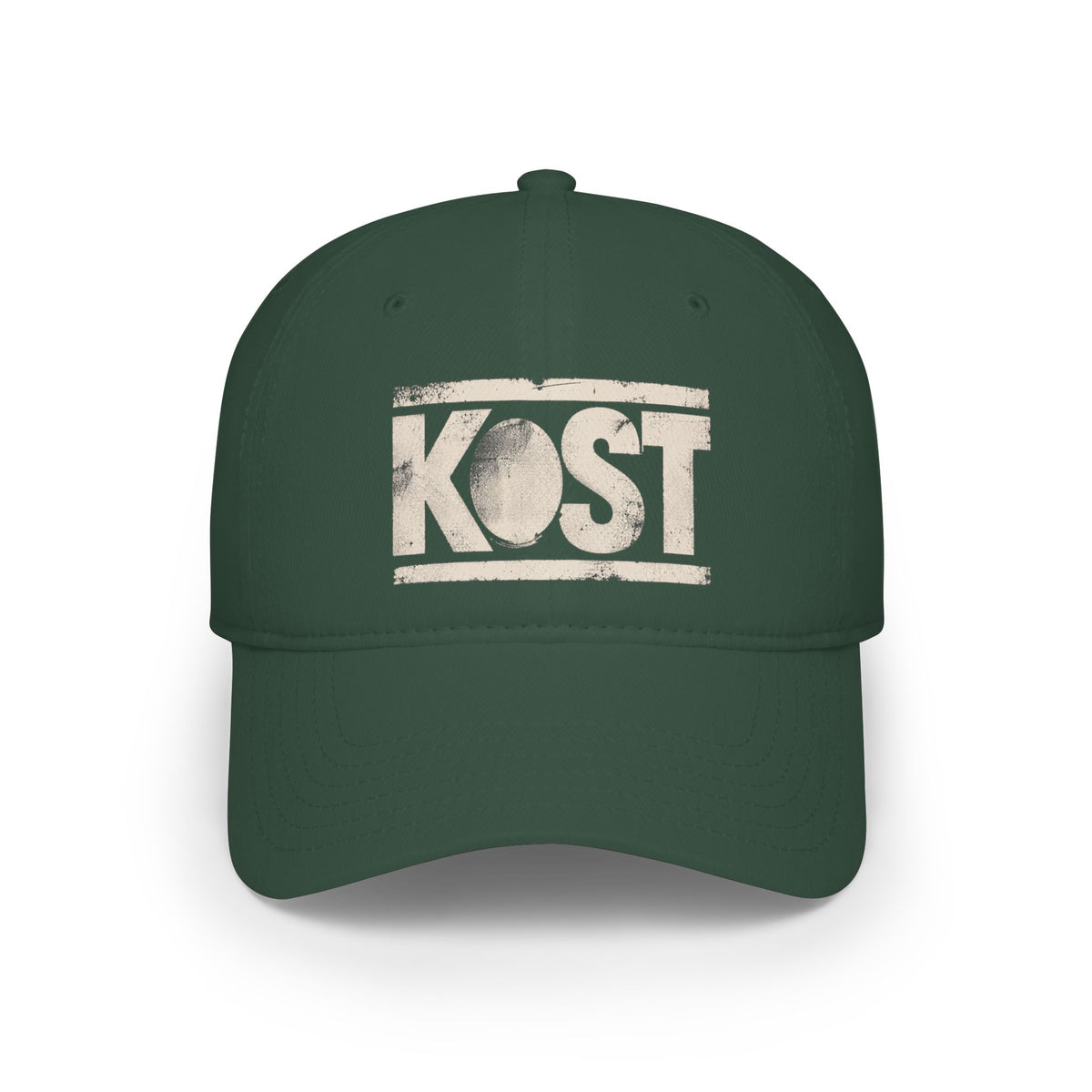 KOST Vintage Logo Baseball Cap — Distressed Red Low Profile Hat