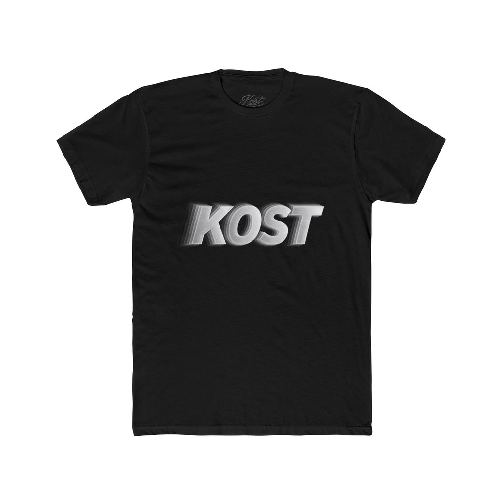 KOST 3D Metallic Logo Tee — White Graphic Crewneck T-Shirt