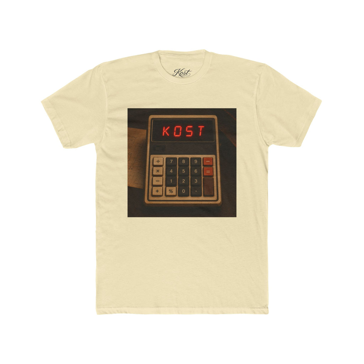 Calculator Retro Tee — “KOST” Vintage Electronics Graphic T-Shirt