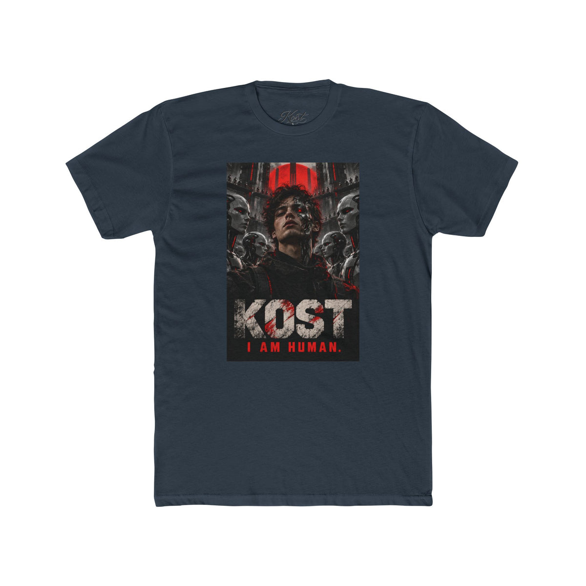 KOST "I Am Human" Graphic Tee — Dark Sci‑Fi Horror Movie Shirt