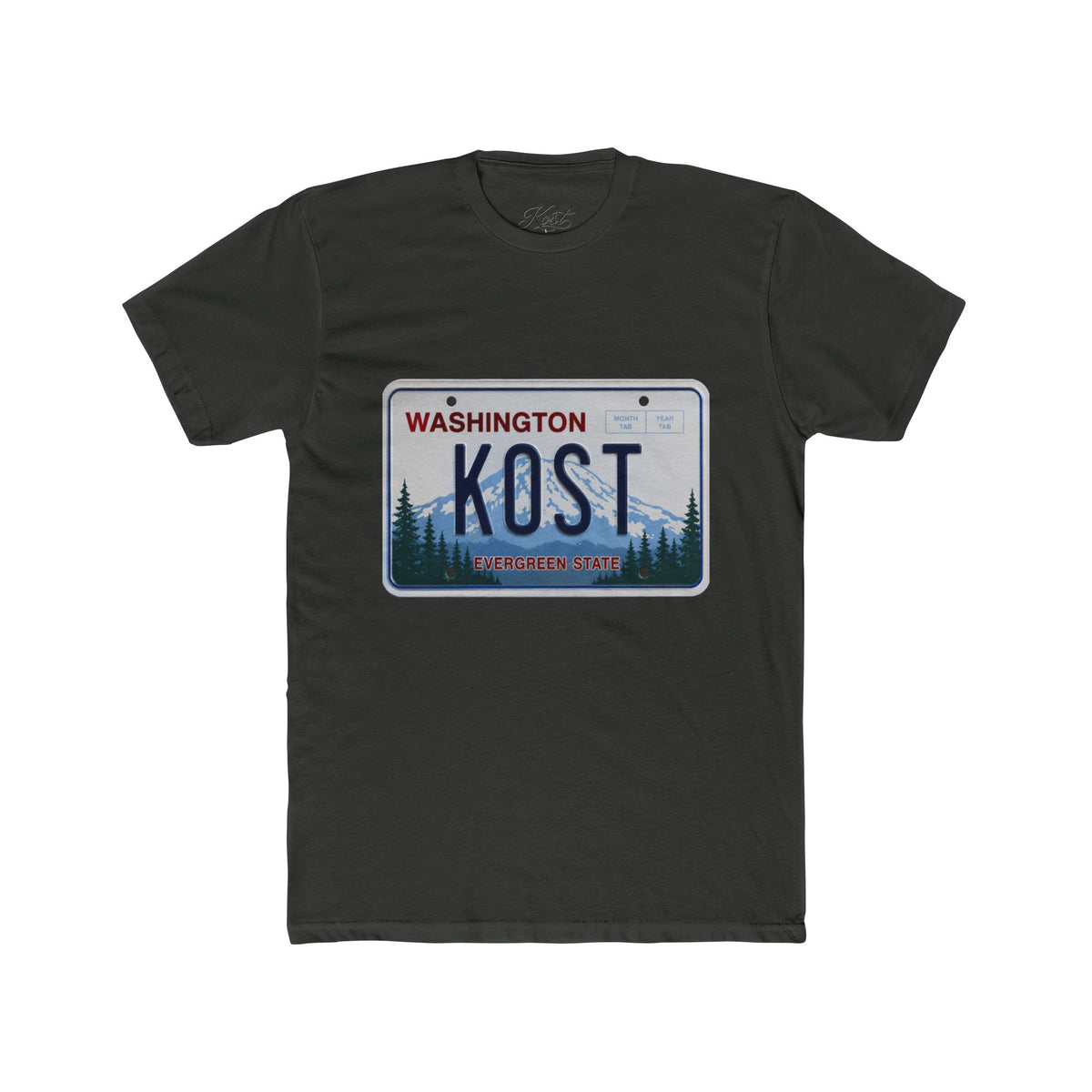 Washington License Plate Tee — 'KOST' Mountain Forest Graphic Shirt