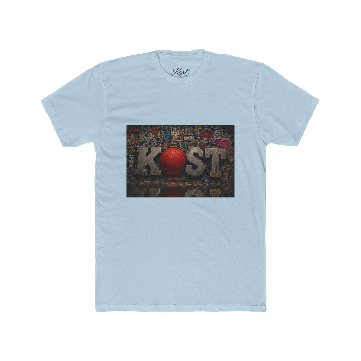 KØST Vintage Sticker Collage Tee — Red Heart Logo Graphic T‑Shirt
