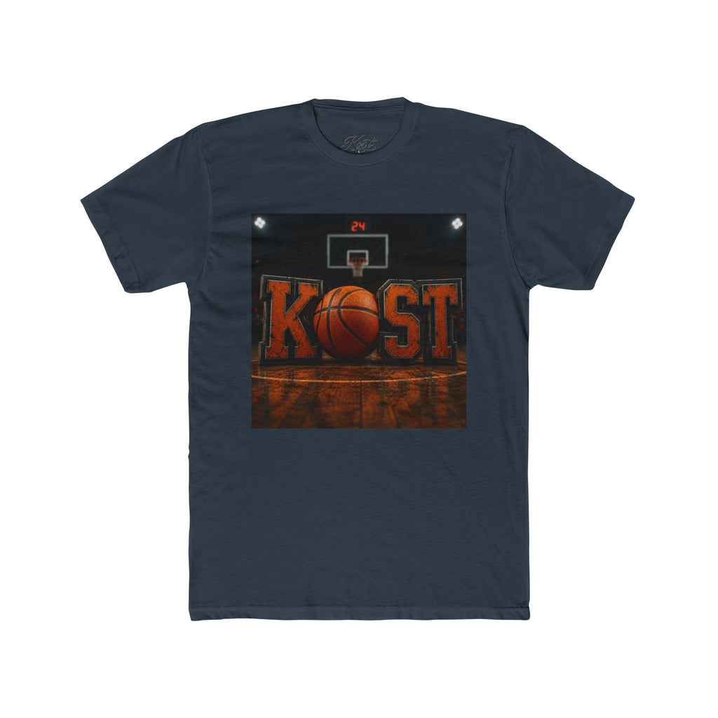 Basketball Court Graphic Tee — 'KOST' Logo with Basketball