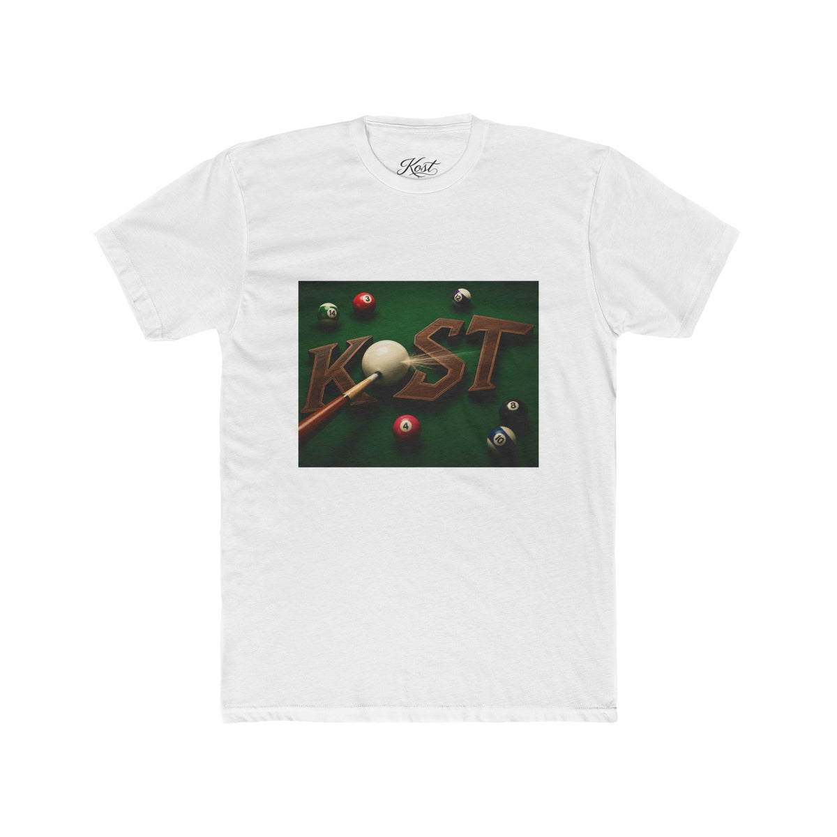 Billiards Pool Table Graphic Tee — 'KIST' 3D Cue Ball Design