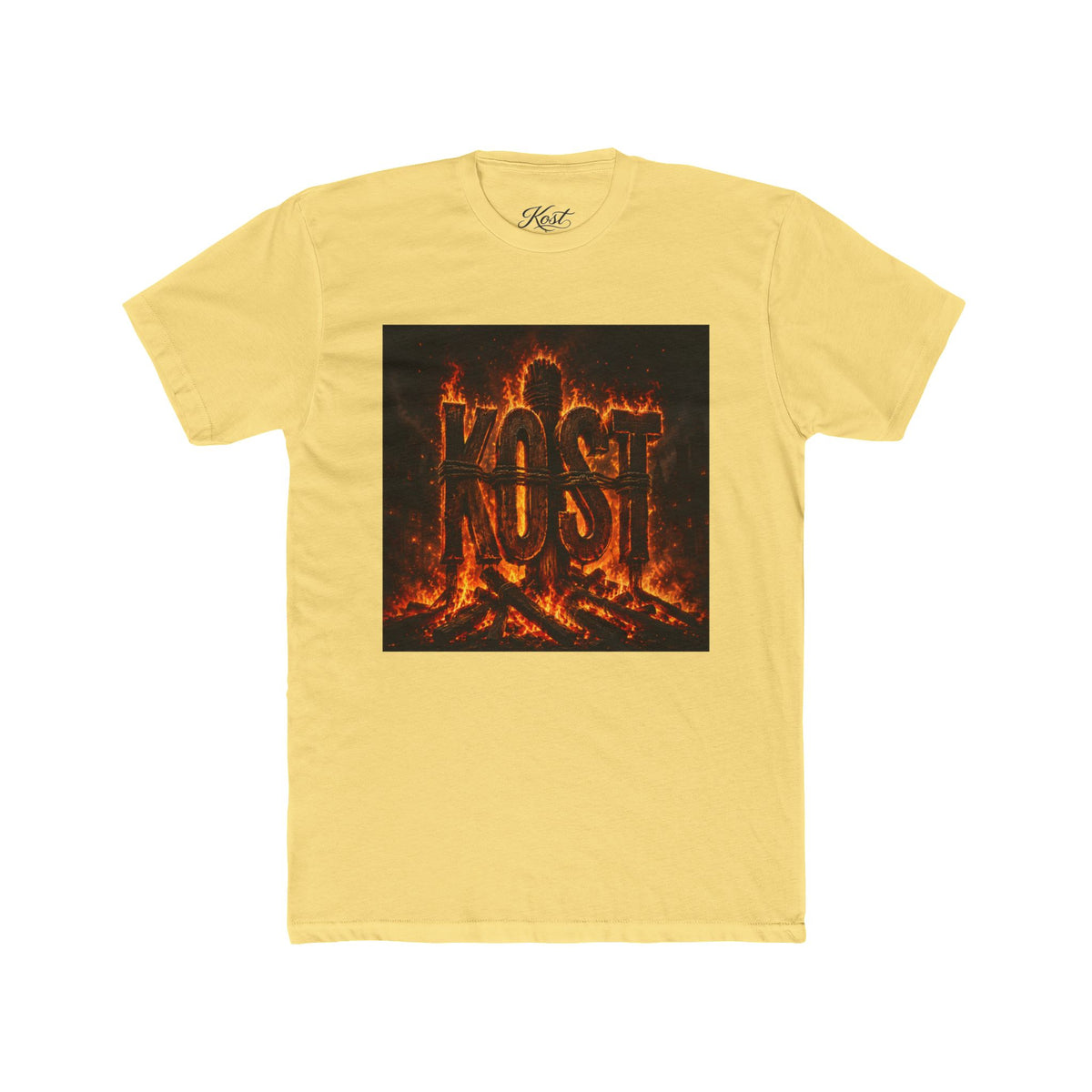 Crew Tee — 'KOST' Flaming Logo Graphic T-Shirt