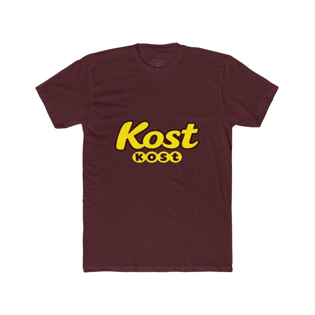Kost Logo Tee — Retro Yellow Script Graphic T-Shirt