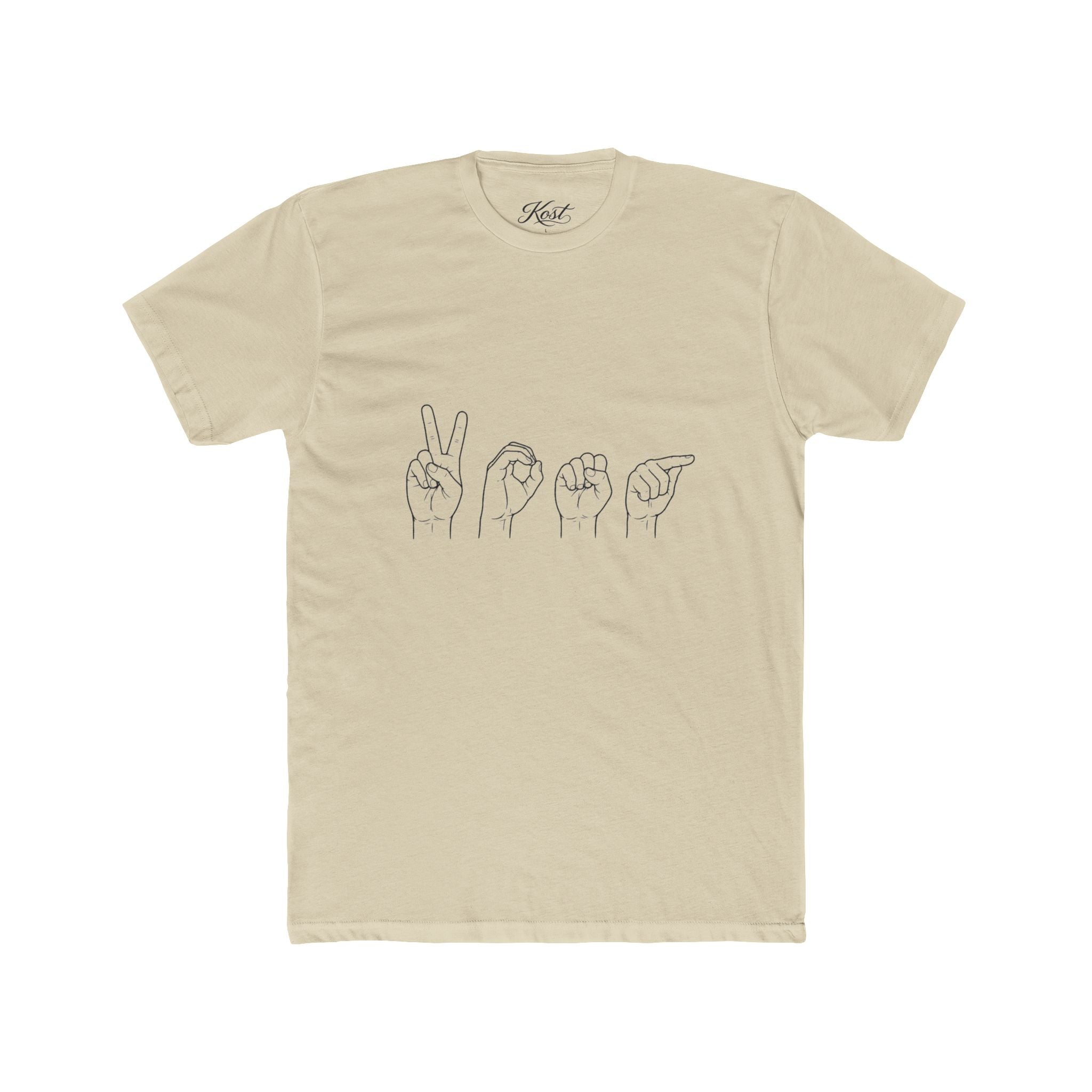 ASL Love Line Art Tee — "LOVE" Fingerspelling Cotton T‑Shirt