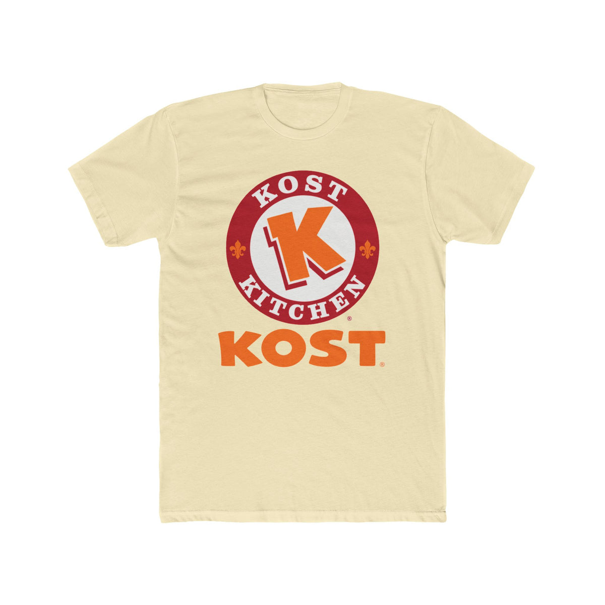 T-Shirt — Kost Kitchen Logo Tee (KOST) | Retro Orange & Red Restaurant Shirt