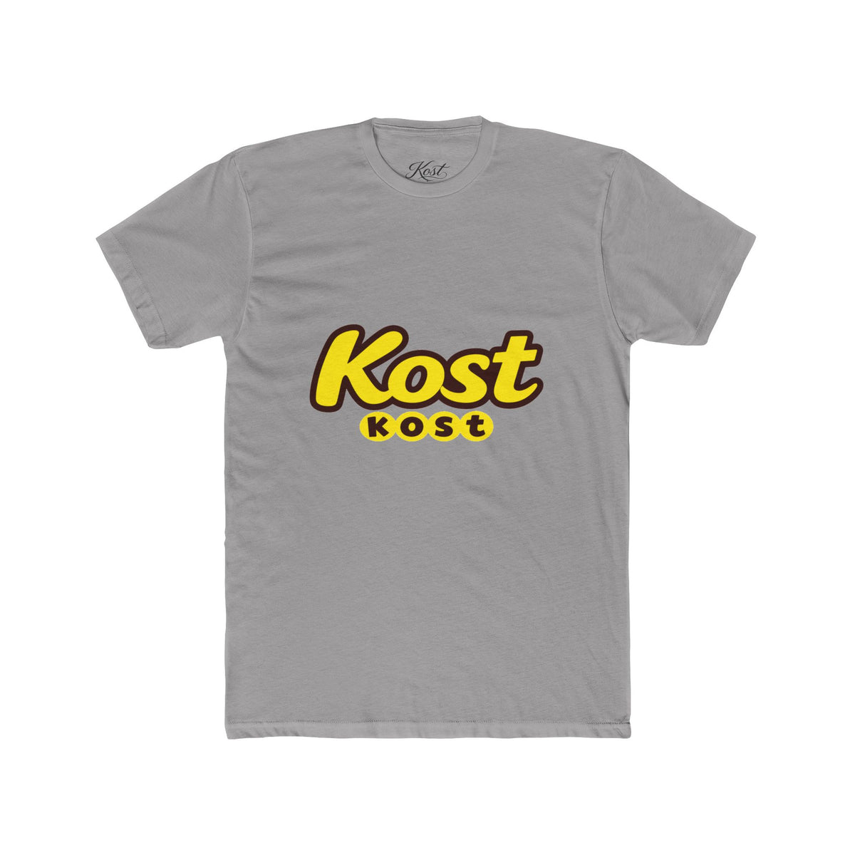 Kost Logo Tee — Retro Yellow Script Graphic T-Shirt