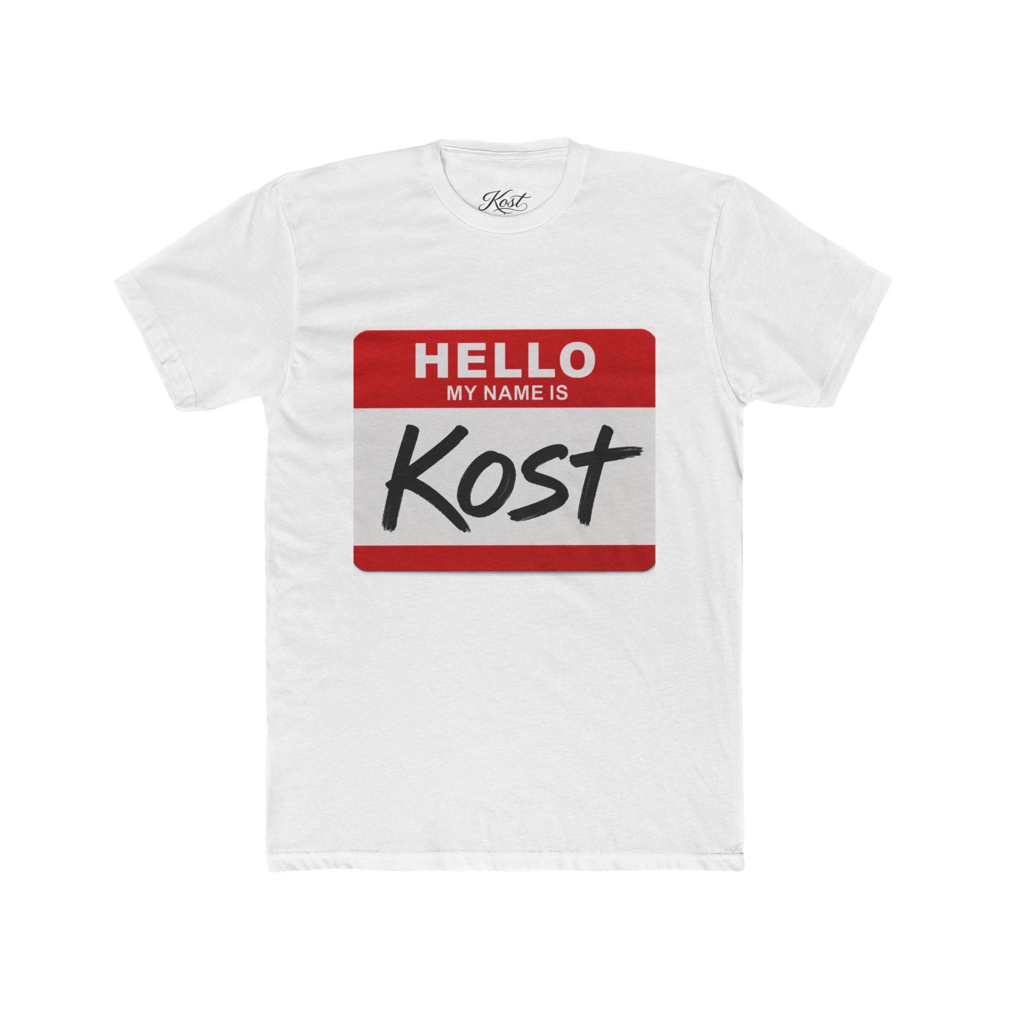 Hello My Name Is Kost T‑Shirt — Name Tag Graphic Tee