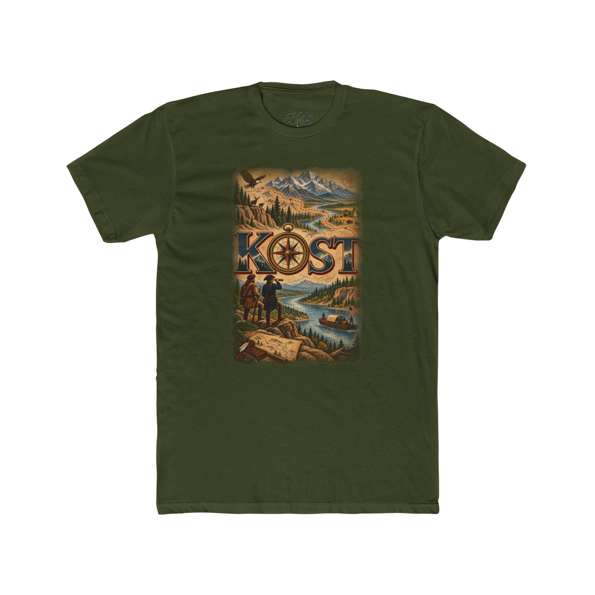 Kost Adventure Tee — Vintage Mountain River Travel Graphic T-Shirt