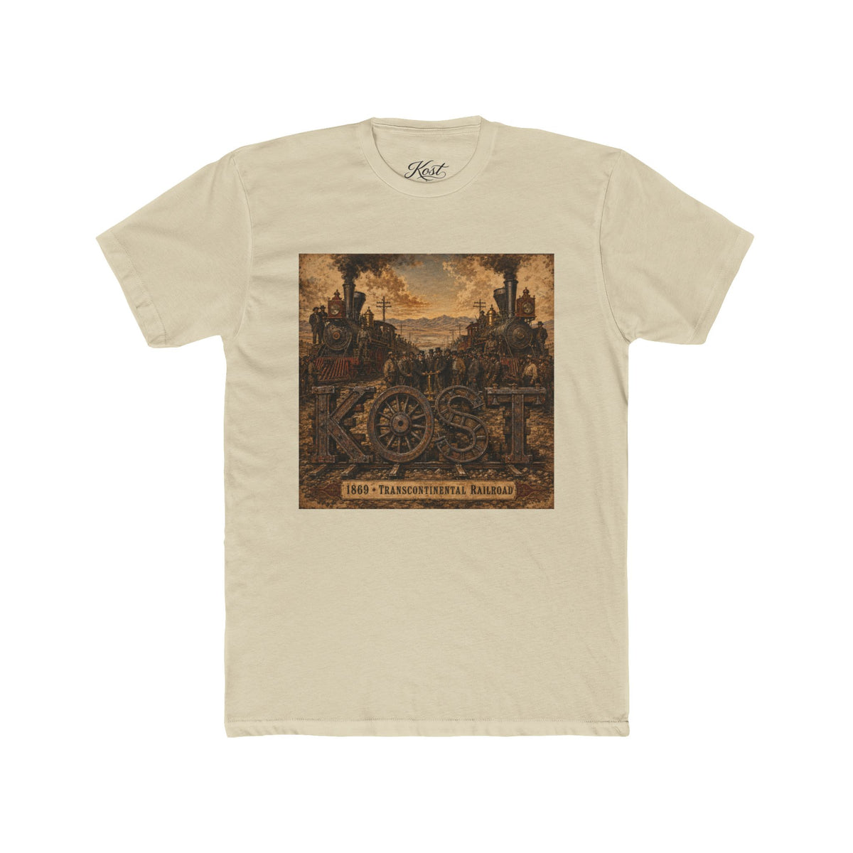 Vintage Rustic 'KOST' Graphic Tee — Industrial Steampunk Art Shirt