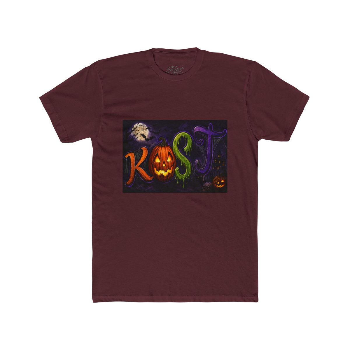 Halloween 'Kost' Graphic Tee — Spooky Pumpkin Lettering Shirt
