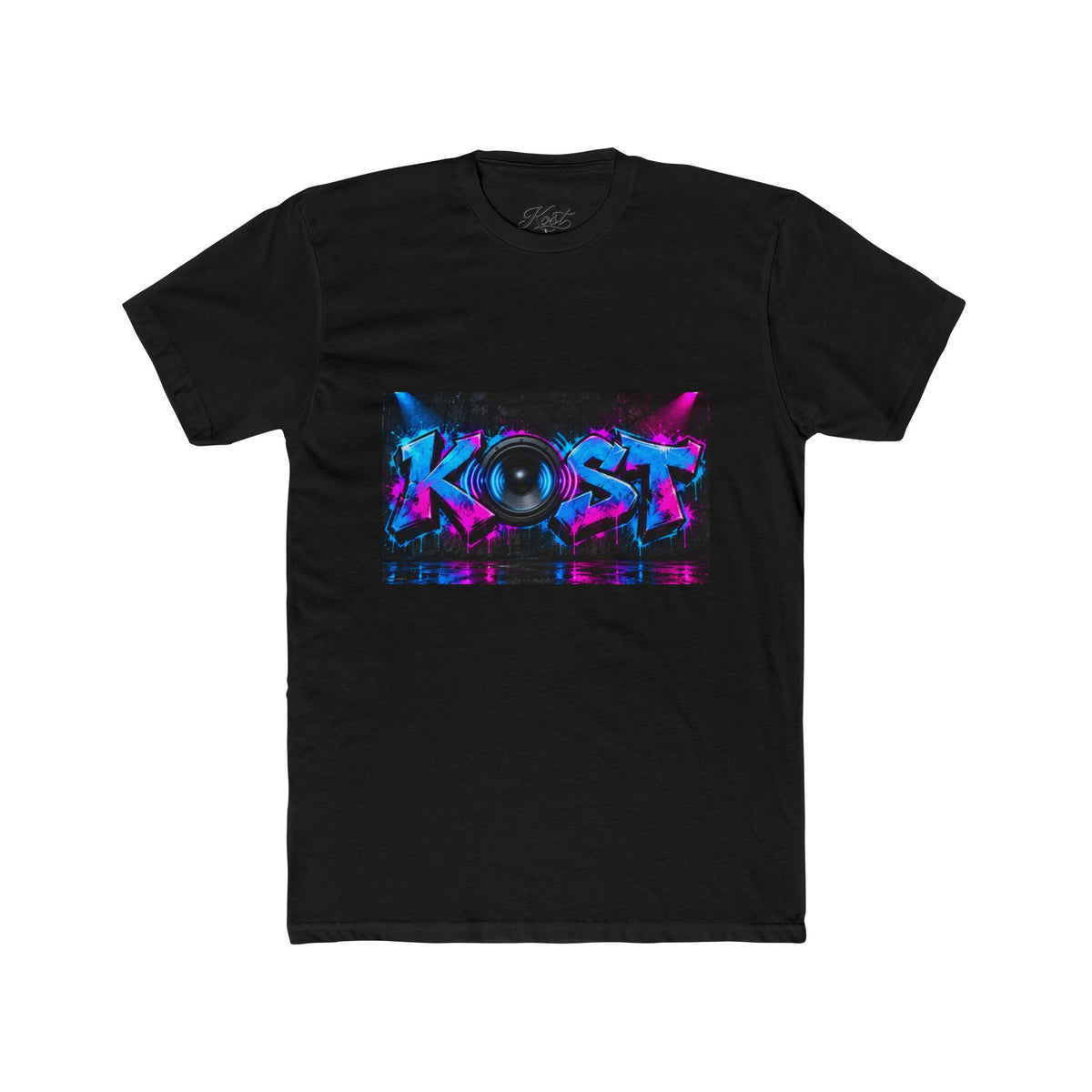 KOST Neon DJ Speaker Graphic T‑Shirt — Retro Vaporwave Music Tee