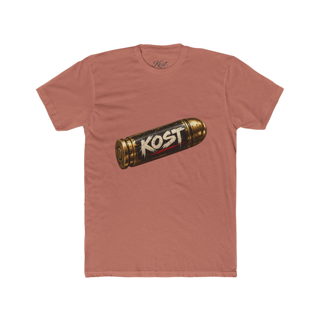 Bullet Logo T‑Shirt — "KOST" Vintage Brass Bullet Graphic