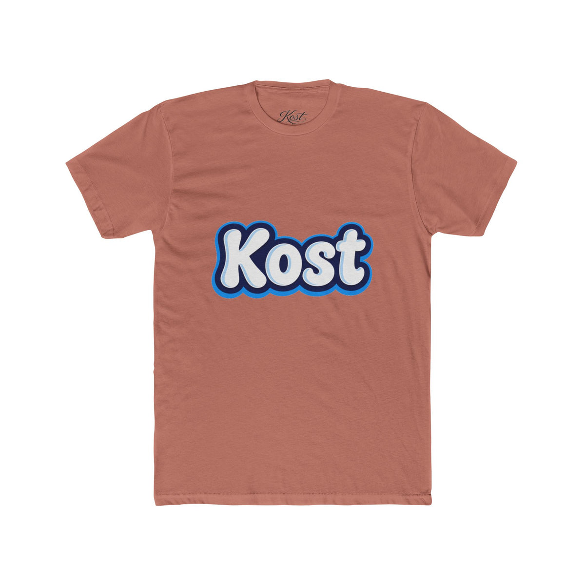 Kost Retro Bubble Logo Tee — White Cotton Crewneck