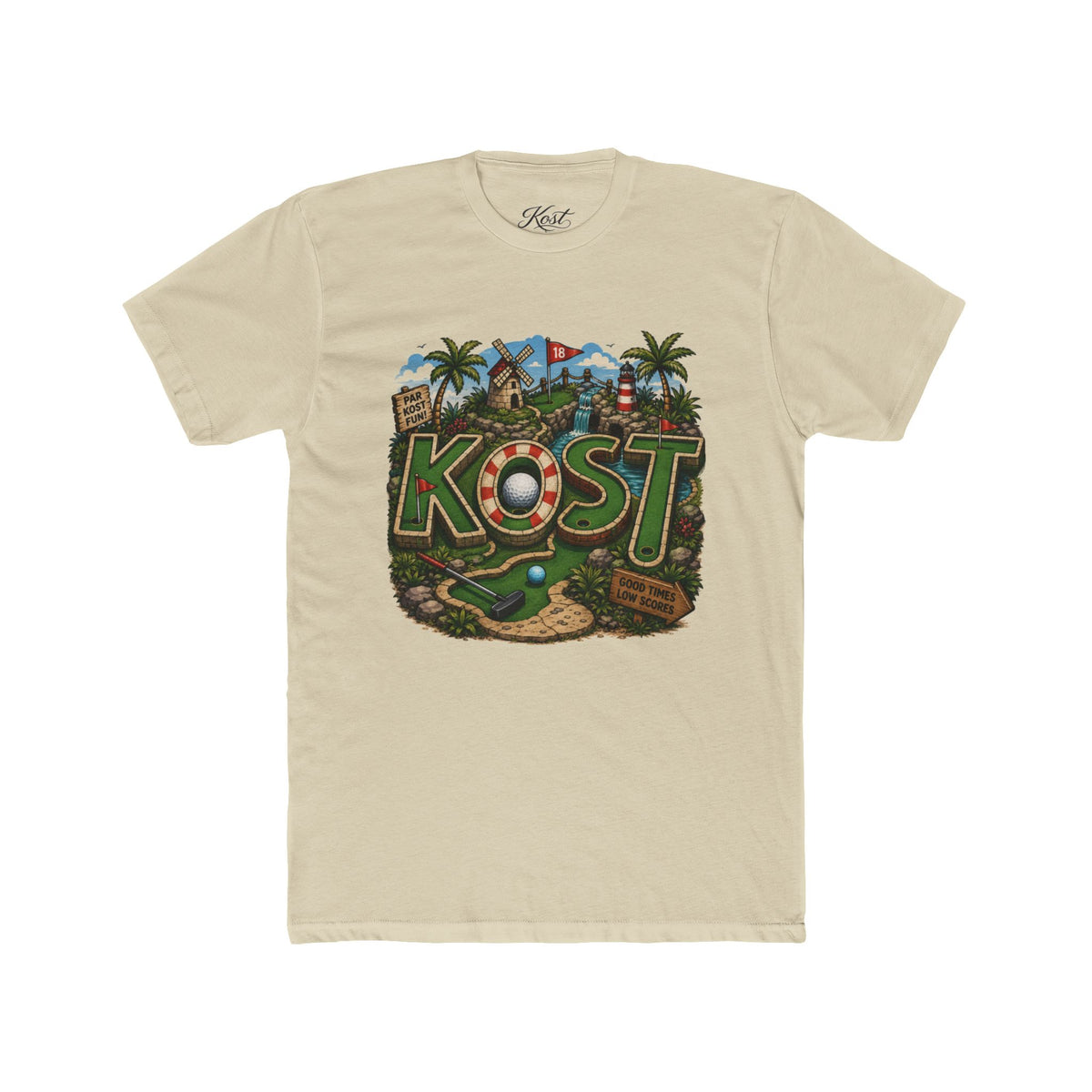 KOST Golf Course Graphic Tee — Vintage Island Mini Golf Design