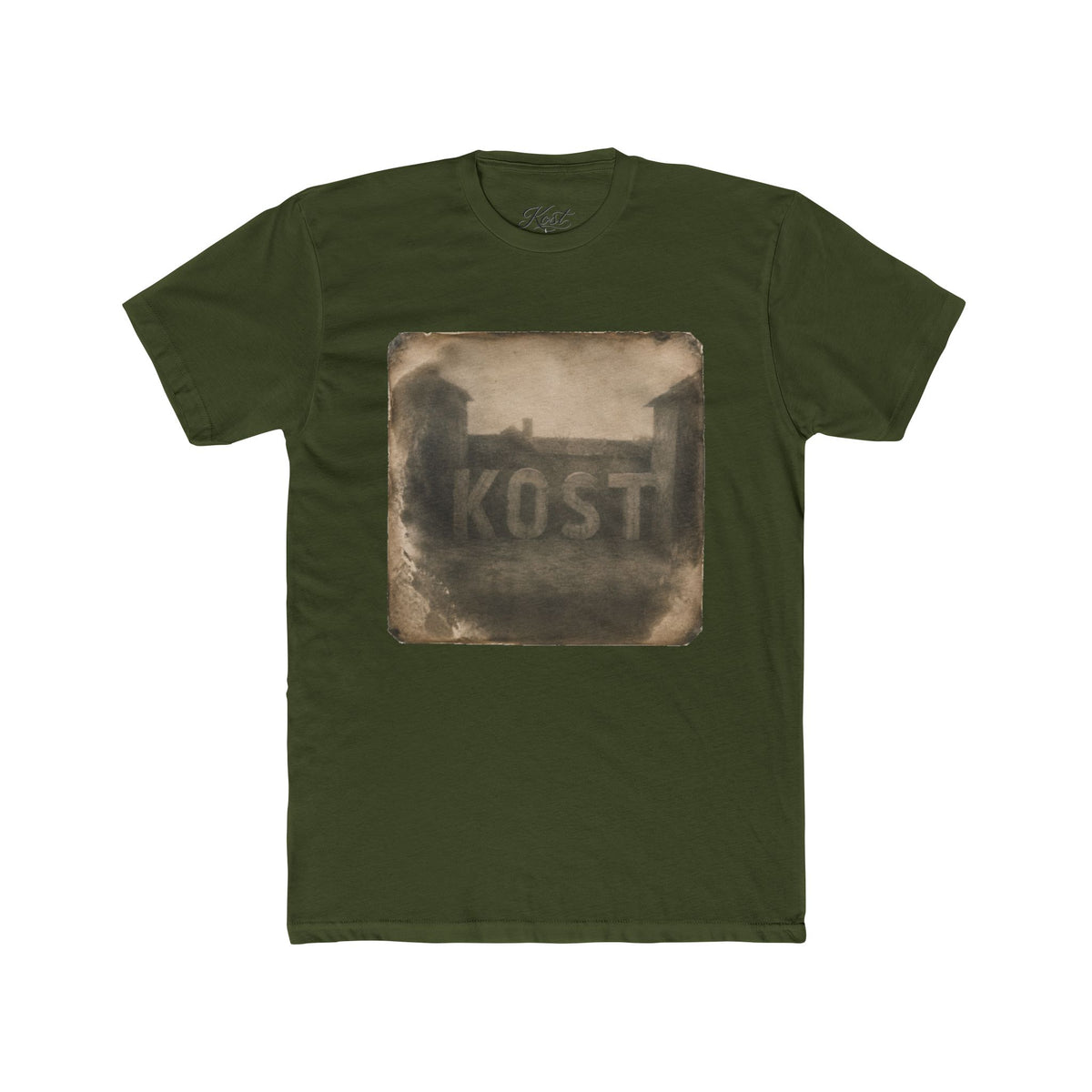 Vintage Photo Tee — 'KOST' Sepia Building Graphic