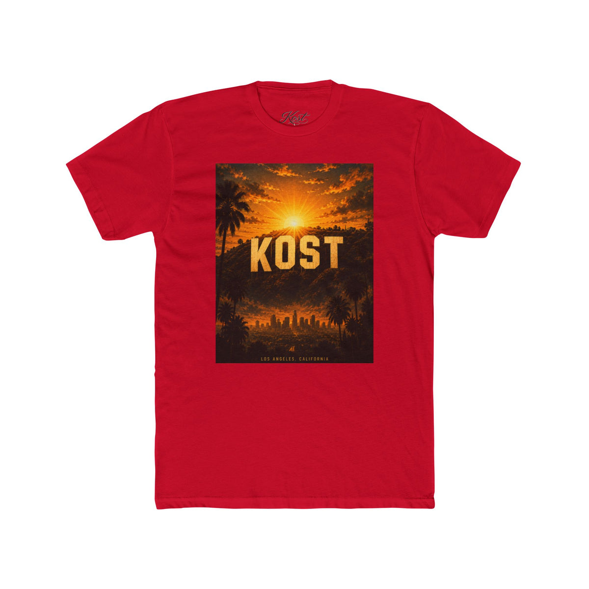 KOST Sunset Graphic Tee — Retro Palm Tree Cityscape T-Shirt
