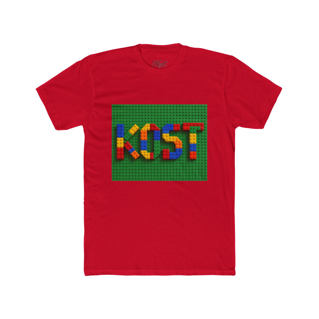 Kids Block Name Tee — Colorful Building Brick 'KOST' Graphic Shirt