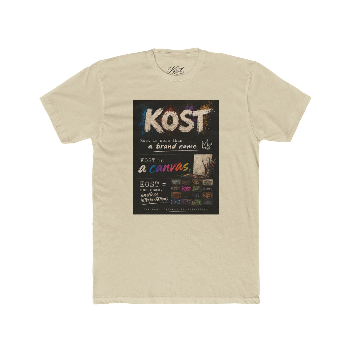 KOST Chalkboard Art T‑Shirt — Vintage Handwritten Graphic Tee