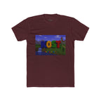 KOST Minecraft-Style Graphic Tee — Colorful Block Letter Landscape Shirt