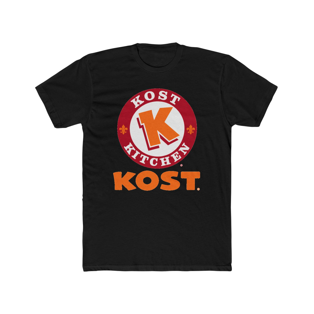 T-Shirt — Kost Kitchen Logo Tee (KOST) | Retro Orange & Red Restaurant Shirt