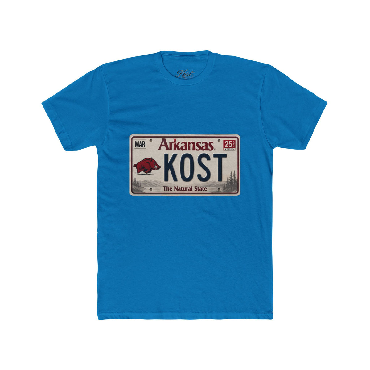 Arkansas License Plate Tee — "KOST" Vintage State Pride T-Shirt