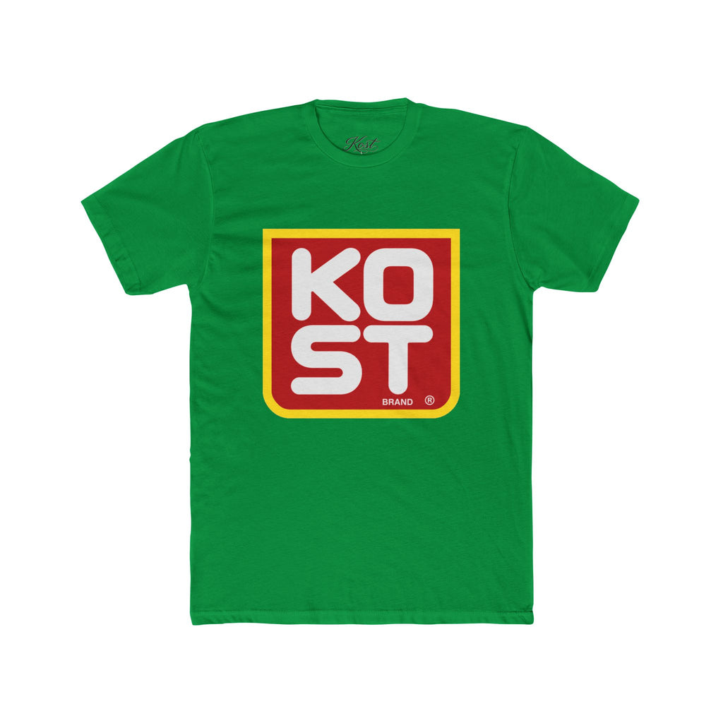 Vintage Retro Logo Tee — "KOST" Bold Square Graphic T-Shirt