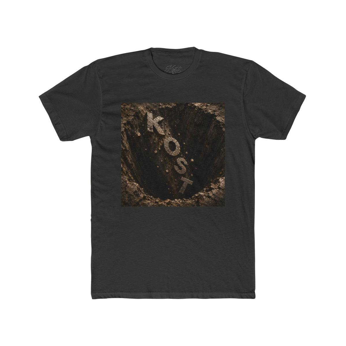 Lost Path Graphic Tee — Rustic “KOST” Stone Design